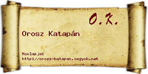 Orosz Katapán névjegykártya